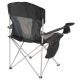 Összecsukható kempingszék XL hűtőtáskával fekete/szürke