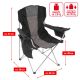 Összecsukható kempingszék XL hűtőtáskával fekete/szürke
