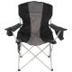 Összecsukható kempingszék XL hűtőtáskával fekete/szürke