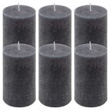 Rusztikus gyertya készlet 11,5 cm Ø 6,8 cm 6 db antracit