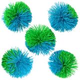 Pelyhes golyók 7 cm zöld / kék 5 db