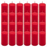 Oszlopos gyertya készlet 10 cm Ø 5 cm 24 db piros