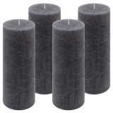 Rusztikus gyertyakészlet 20 cm Ø 7,5 cm 4 db antracit