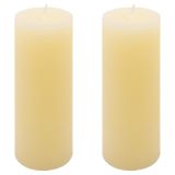 Rusztikus gyertya készlet 20 cm Ø 7,5 cm  2 db krém