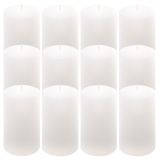 Rusztikus gyertya készlet 11,5 cm Ø 6,8 cm 12 db fehér