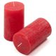 Rusztikus gyertya készlet 11,5 cm Ø 6,8 cm 12 db piros