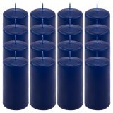 Oszlopos gyertya készlet 10 cm Ø 5 cm  16 db kék