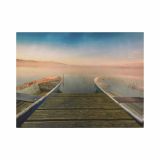 Fali kép Móló hajókkal LED időzítővel 30 x 40 cm