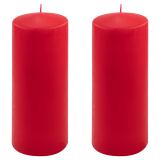 Oszlopgyertya készlet 25 cm Ø 10 cm 2 db piros