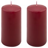 Gyertya készlet 15 cm Ø 7,5 cm 2 db bordó
