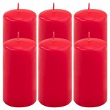 Gyertya készlet 11,5 cm Ø 6 cm 6 db piros