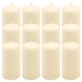 Oszlopos gyertya készlet 11,5 cm Ø 6 cm 12 db krém