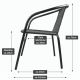 Kerti bisztró szék készlet egymásba rakható 2 db szürke