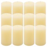 Rusztikus gyertya készlet 11,5 cm Ø 6,8 cm 12 db krém