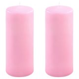 Gyertya készlet 20 cm Ø 7,5 cm 2 db rózsaszín