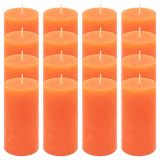 Rusztikus gyertya készlet 10 cm Ø 5 cm 16 db narancs