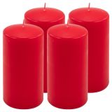 Gyertya készlet 15 cm Ø 7,5 cm 4 db piros
