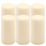 Gyertya készlet 15 cm Ø 7,5 cm 6 db krém szín