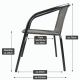 Kerti szék szett egymásra rakható 2 db fekete-szürke
