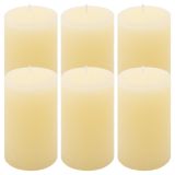Rusztikus  gyertya készlet 11,5 cm Ø 6,8 cm 6 db krém
