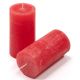 Rusztikus gyertya készlet 10 cm Ø 5 cm  8 db piros