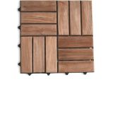 Csempe teraszlap 1 db teak fa padlópanel 1m² 30x30x2 cm