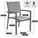 Állítható fém kerti szék készlet  4 db antracit