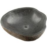 DIVERO Mosdókagyló természetes kőből 50 x 50 cm fekete
