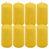 Gyertya készlet 10 cm Ø 5 cm 8 db sárga