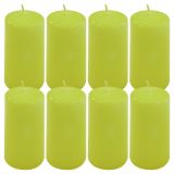 Gyertya készlet 10 cm Ø 5 cm 8 db világoszöld