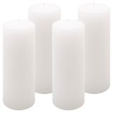 Rusztikus gyertya készlet  20 cm Ø 7,5 cm 4 db fehér