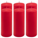Gyertya készlet 25 cm Ø 10 cm 6 db piros