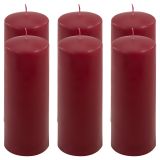 Gyertya készlet 20 cm Ø 7,5 cm  6 db bordó