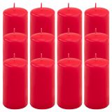 Gyertya készlet  11,5 cm Ø 6 cm 12 db piros
