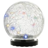 Napelemes világító üveggömb 10 LED többszínű 11 cm