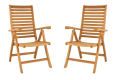 DIVERO Összecsukható szék teakfa 2 db