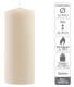 Krémszínű paraffingyertyák 2 × 25 cm Ø 10 cm 180 óra