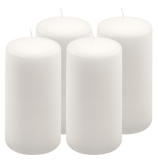 Oszlopgyertya szett 15 cm × Ø7.5 cm 4 db paraffinból fehér