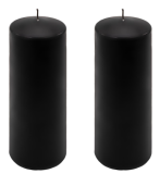 Oszloposgyertya szett  2 db magasság 20 cm  Ø 7,5 cm fekete