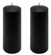 Oszloposgyertya szett  2 db magasság 20 cm  Ø 7,5 cm fekete