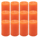 Gyertyakészlet rusztikus 12 db magasság 11,5 cm narancssárga
