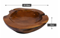 Kézzel készített tikfa tál Ø50 cm  dekoratív barna