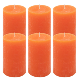 Paraffin gyertya rusztikus 11,5 cm 40 óra 6 db narancssárga