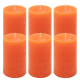 Paraffin gyertya rusztikus 11,5 cm 40 óra 6 db narancssárga