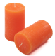 Paraffin gyertya rusztikus 11,5 cm 40 óra 6 db narancssárga