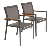 Kerti egymásra rakható fém szék  2 db szett antracit