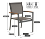 Kerti egymásra rakható fém szék 4 db szett antarcit
