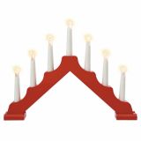 LED karácsonyi íves gyertyatartó fából 7 melegfényű égővel