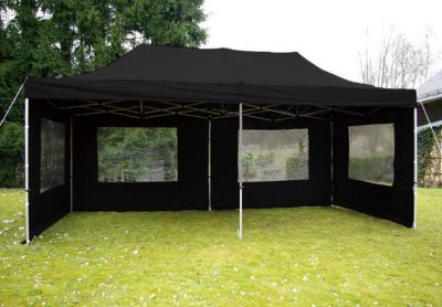 GARTHEN Kerti sátor összecsukható PROFI 3 x 6 m fekete