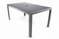 Kerti alumínium asztal üveglappal, 150 cm fekete